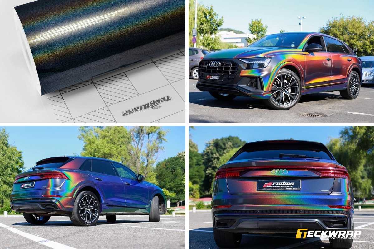 Decal chuyển sắc (Color shift vinyl) Gloss Color Shift Metallic mã RD11G - Rainbow Vortex