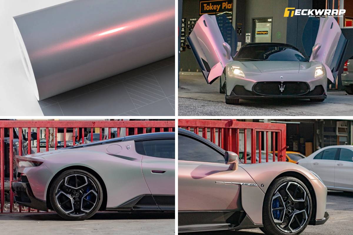 Decal ô tô chuyển sắc ánh hồng đỏ - Silver Sunset (DS03-HD)