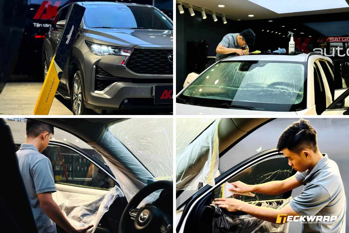 Hình ảnh thi công dán PPF TeckWrap cho ô tô tại AKauto