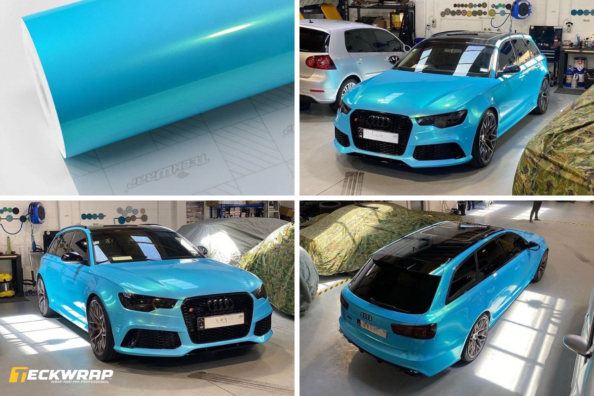 Đổi màu ô tô với decal TeckWrap mã RB09-HD - Caribbean Blue